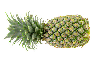 Single whole pineapple isolated on a transparent background