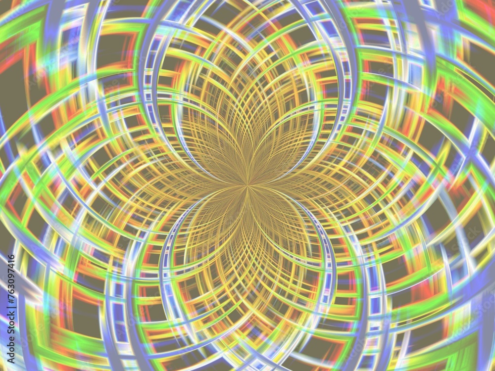 Aufkleber background with pastel colors and effect of rays in motion, lines curves, bends, lights and depth - 