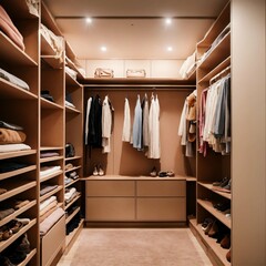 wardrobe with clothes