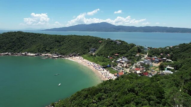 drone from mullet beach in the city of bombinhas santa catarina brazil - praia da tainha