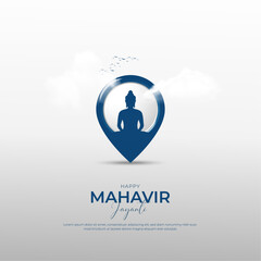 illustration Of Mahavir Jayanti, Celebration of Mahavir birthday ,Religious festival in Jainism greeting card, banner, poster. vector illustration.