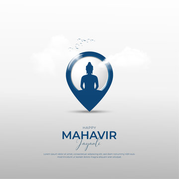 illustration Of Mahavir Jayanti, Celebration of Mahavir birthday ,Religious festival in Jainism greeting card, banner, poster. vector illustration.