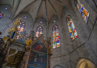 Détail de l'intérieur de la cathédrale Sainte-Marie de Saint-Bertrand-de-Comminges, Haute-Garonne, France