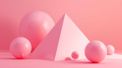 Minimalist pink geometric composition