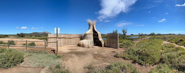 Panorama from a grass hut around L'Estartit beach