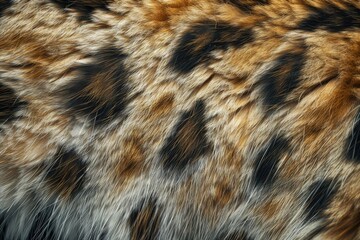 A close-up of the fur on an animal, showcasing the warmth and pattern of the coat,