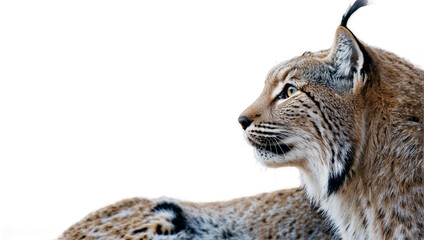 lynx in front of white background
