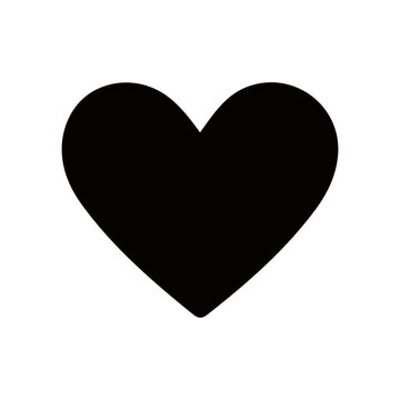 Vector image of a flat, linear heart icon. Isolated heart on a white background.