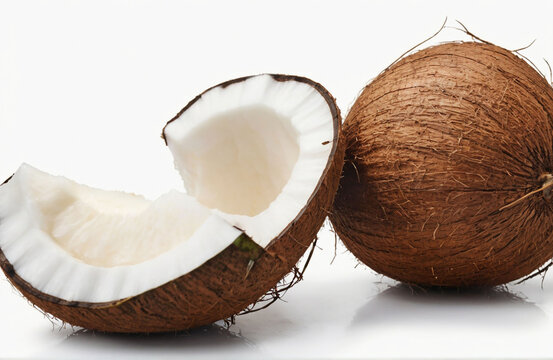 Coconuts, cut out on white background