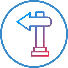 Signboard Left Icon Style