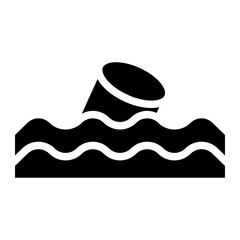 water pollution glyph 