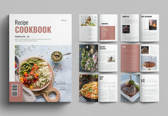Recipe Book Creator Template Cookbook Layout - obrazy, fototapety, plakaty
