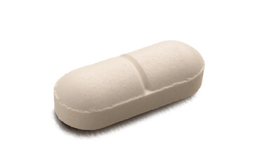 Big white pill isolated with shadow