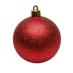 A red ornament with gold trim