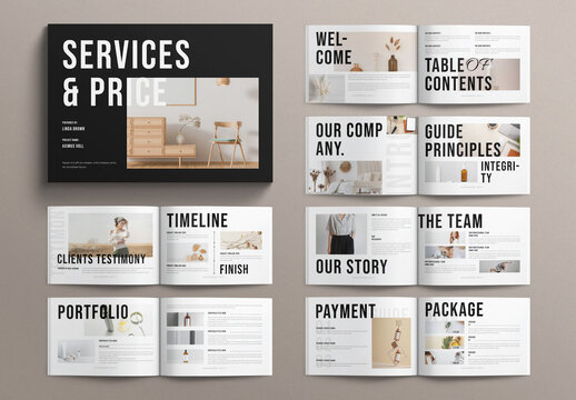Services and Pricing Guide Template Landscape