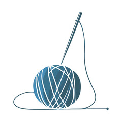 Elegant Crochet Hook and Yarn Vector Logo