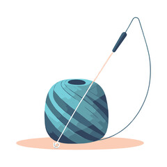 Chic Yarn and Crochet Hook 3D Style Illustration in Vector