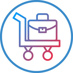 Luggage Cart Icon Style