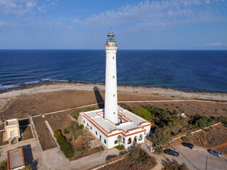 aerial view of the lighthouse of San Vito lo Capo, Sicily