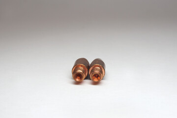 welding contact tips pair. Threaded tail side