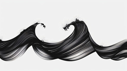 Wave black line on a white background