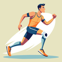 man, man, sport, runner, race, run, champion, speed, vector, illustration, art