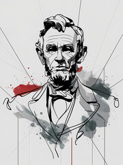 Portrait of Abraham Lincoln. Illustration.