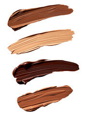 collection of beauty liquid foundation make up strokes isolated background