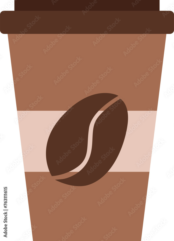 Sticker Coffee cup color icon. Takeaway drink symbol