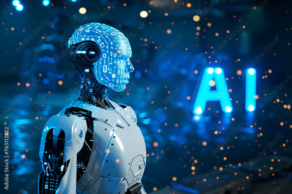 Poster a computer motherboard with a state-of-the-art ai processor. ai generative.