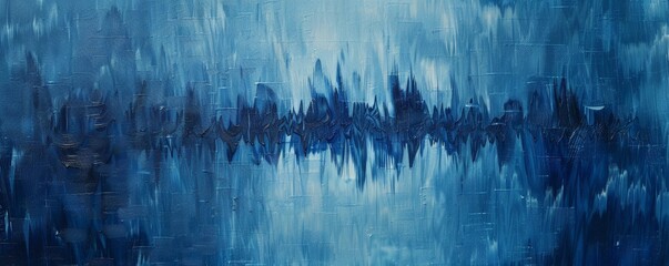 Abstract blue textured painting - obrazy, fototapety, plakaty