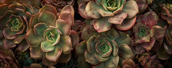 Succulents close-up with vibrant colors - obrazy, fototapety, plakaty