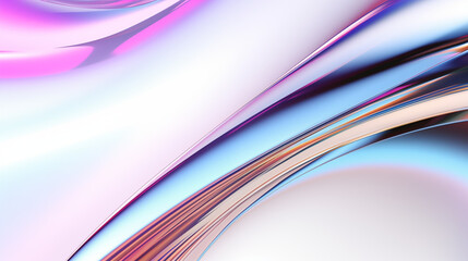 Colorful Abstract Curved Lines with Metallic Sheen and Glossy Texture