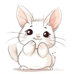 adorable bunny chubby rabbit smilling