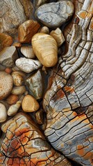 Close-up of colorful rocks and textured patterns