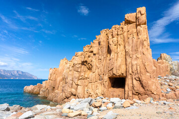 The Rocce Rosse, called Red Rocks, in Arbatax, Sardinia, Italy