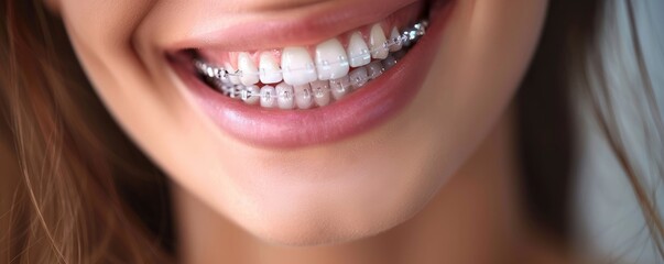 Concept of orthodontic dental care, professional photography, studio lighting