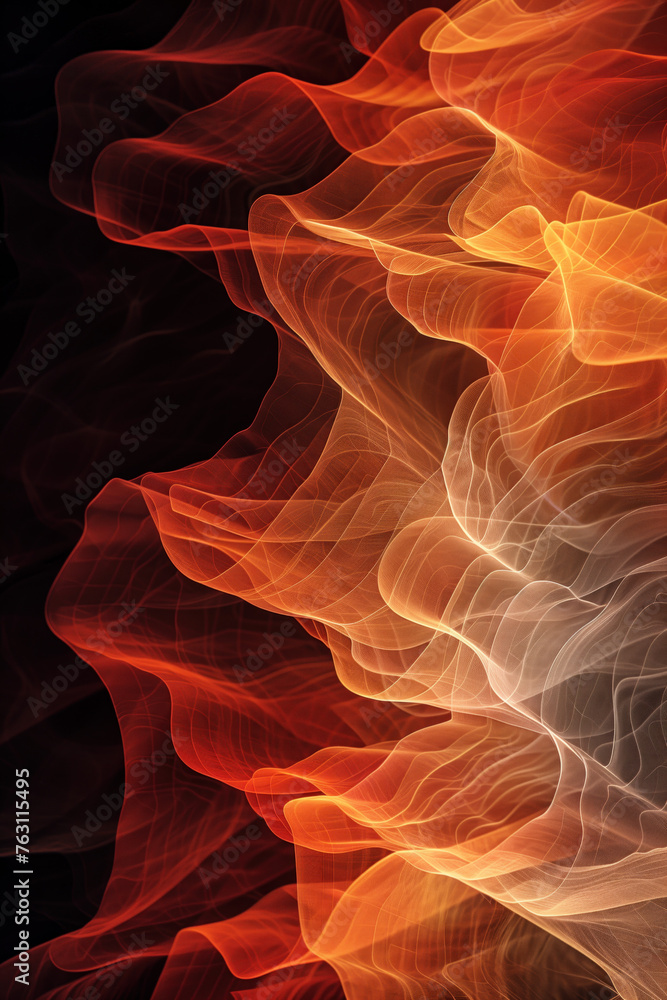 Poster fractal waves. abstract colorful background. created with generative ai technology.