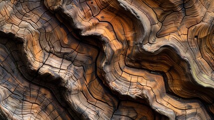 Detailed view of tree rings and textures - obrazy, fototapety, plakaty
