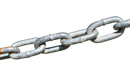 close up of chain with isolated background