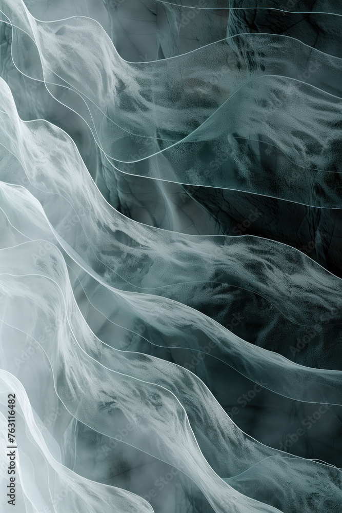 Poster fabric waves in the light. abstract monochrome background. created with generative ai technology.