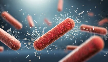 Bacteria sticks moving around, bacillus, illness, 