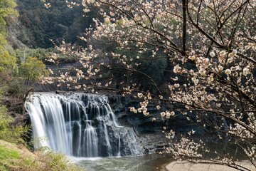 栃木県那須烏山市　春の龍門の滝