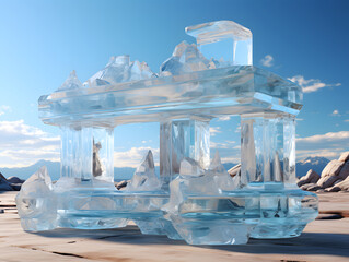 ice blocks in an island design