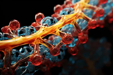 Foto op Canvas Detailed 3d rendering of pertussis molecule reflecting current epidemic situation in czechia © Evgeny