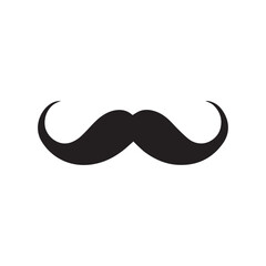 Mustache Black icon isolated on white background.Vector illustration design.