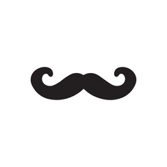 Mustache Black icon isolated on white background.Vector illustration design.