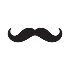 Mustache Black icon isolated on white background.Vector illustration design.