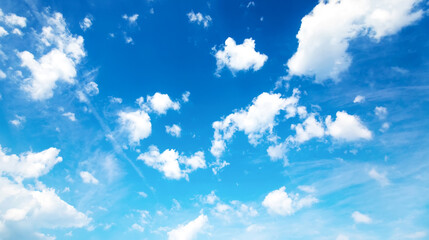 Blue sky and white clouds, natural background - 763120482