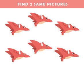 Find 2 same pictures. Puzzle game for children. Preschool worksheet activity for kids. Educational game.  © G.rena